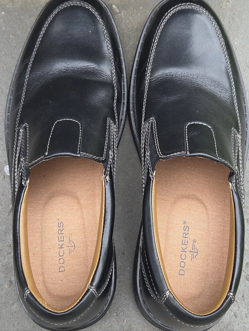 Dockers Calamar Black Leather Mens Dress Shoe Slip-on Loafer Size 8.5M